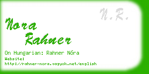 nora rahner business card